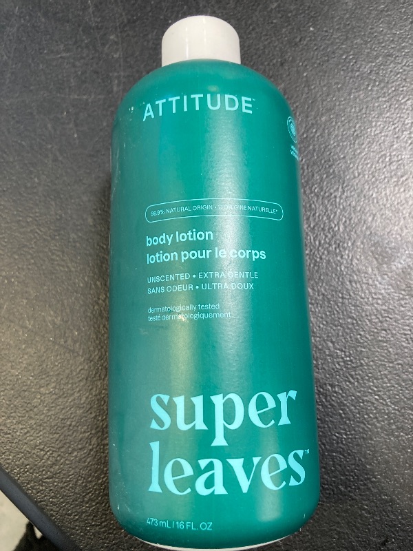 Photo 1 of ATTITUDE Body Lotion, EWG Verified Moisturizer, Vegan Skin Care Products, Non-Greasy, Hydrating for Dry Skin, Cruelty Free, Extra Gentle, Unscented, 16 Fl Oz