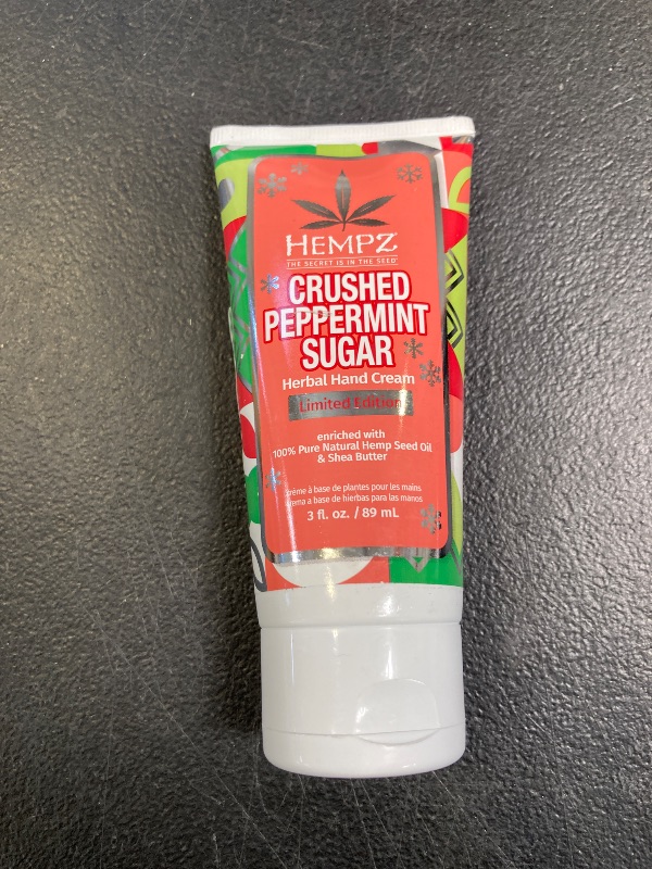 Photo 1 of Hempz Crushed Peppermint Sugar Hydrating Hand Cream, Travel Size, Holiday Gift for Men and Women, 3 oz