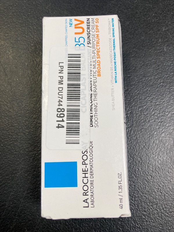 Photo 1 of La Roche Posay Cicaplast Balm B5 UV SPF 50, Vitamin B5 + Shea Butter + Tribioma + Madecassoside + Zinc Oxide Sunscreen, Post Treatment Skin Protectant With SPF, Multi-Purpose Cream For Dry Skin