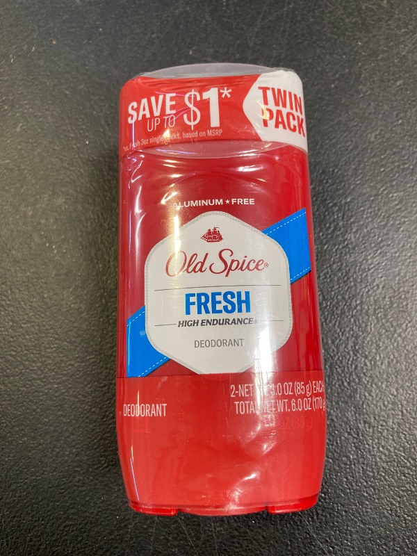 Photo 1 of Old Spice Aluminum Free Deodorant For Men, High Endurance, 24/7 Sweat Defense & Odor Protection, 24/7 Freshness & Lasting Scent, Fresh Scent, 3.0 oz (Pack of 2)