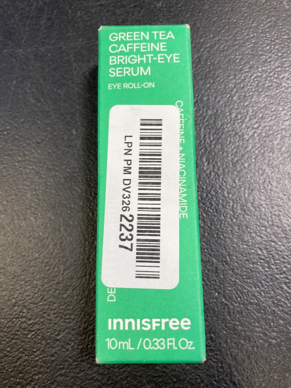 Photo 1 of innisfree Green Tea Caffeine Depuffing Eye Serum with Niacinamide, Cooling Korean Eye Roll-On for Hydration and Brightening