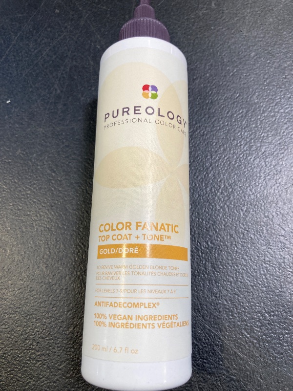 Photo 1 of Pureology Color Fanatic Top Coat + Tone Gold High-Gloss Hair Toner | Hair Gloss for Color-Treated Hair | Glaze For Warm Strawberry Blonde Hair | 6.7 Fl Oz