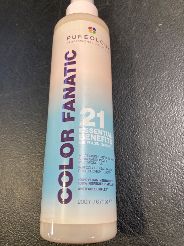 Photo 1 of Pureology Color Fanatic Multi-Tasking Leave-In Spray, 21 Benefits for All Hair Types, Heat Protection, Detangling & Frizz Control, Infused with Coconut & Camellia Oils, Color Safe, Vegan, 6.7 Fl Oz