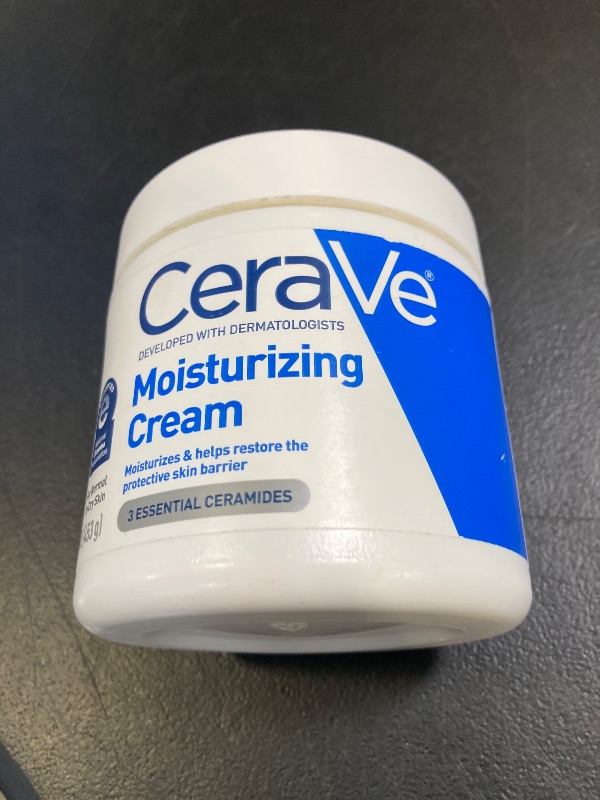 Photo 1 of CeraVe Moisturizing Cream, Body and Face Moisturizer for Dry Skin, Body Cream with Hyaluronic Acid and Ceramides, Daily Moisturizer, Oil-Free, Fragrance Free, Non-Comedogenic, 19 Ounce