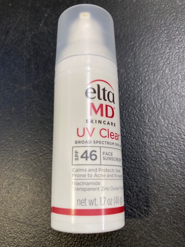 Photo 1 of EltaMD UV Clear Face Sunscreen SPF 46, Oil Free for Face with Zinc Oxide, Dermatologist Recommended Sunscreen Lotion, For Acne-Prone Sensitive Skin, 1.7 oz Pump