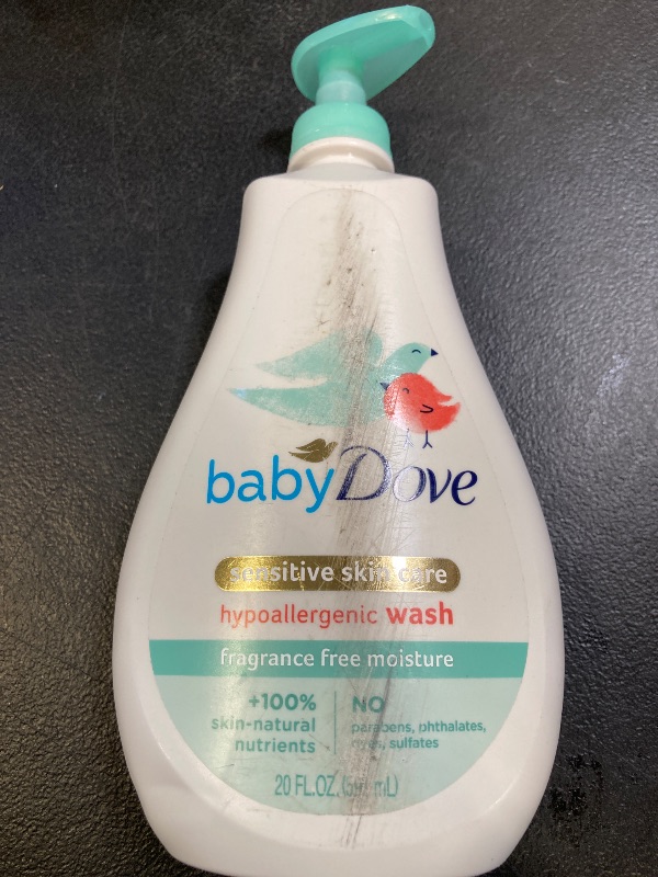 Photo 1 of Baby Dove Sensitive Skin Care Baby Wash For Baby Bath Time Fragrance Free Moisture Fragrance Free and Hypoallergenic, Washes Away Bacteria 20 oz