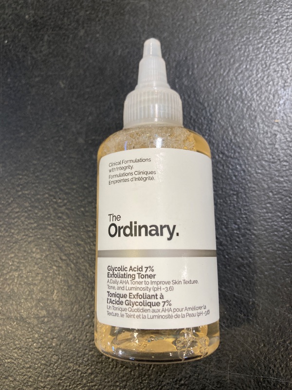 Photo 1 of The Ordinary Glycolic Acid 7% Exfoliating Toner, Brightening and Smoothing Daily Toner for More Even-Looking Skin Tone, 3.4 Fl Oz