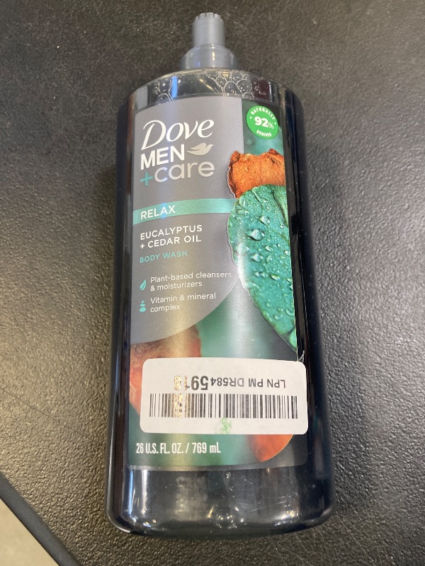 Photo 1 of DOVE MEN + CARE Body Wash Eucalyptus + Cedar Oil to Rebuild Skin in the Shower with Plant-Based Cleansers and Moisturizers 26 oz