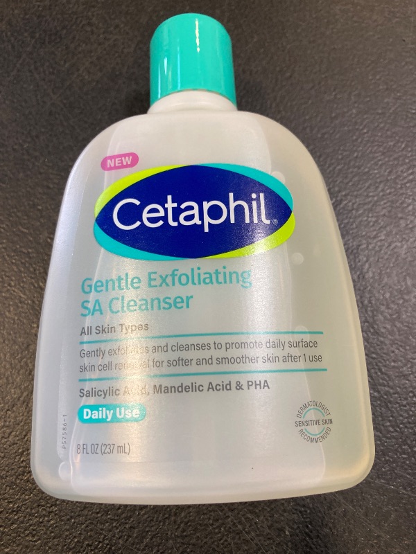Photo 1 of Cetaphil Gentle Exfoliating SA Cleanser, Foaming Gel Cleanser for All Skin Types, 8 Oz Pump Bottle, Salicylic Acid, Mandelic Acid & Gluconolactone, Gently Exfoliates, Dermatologist Recommended Brand