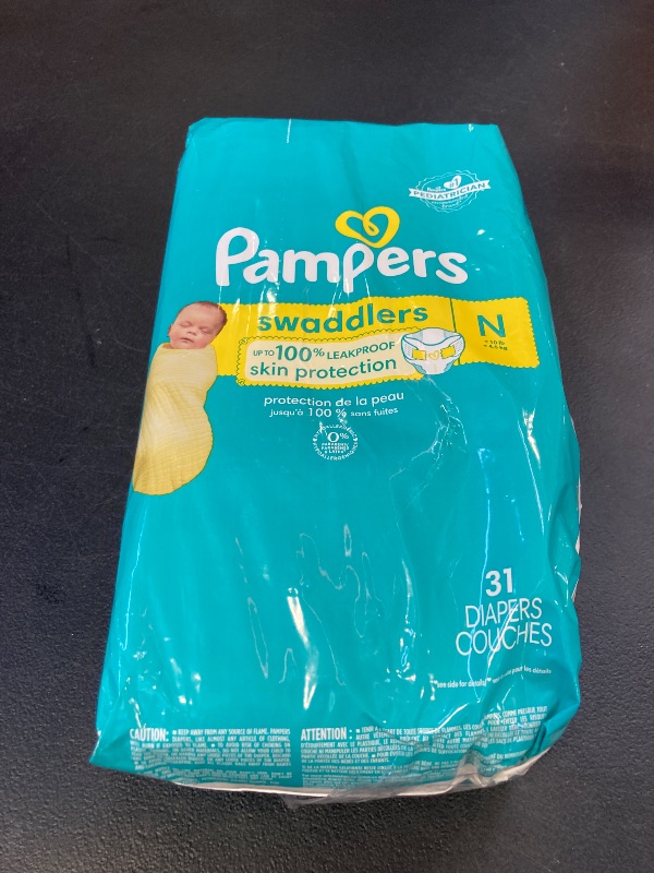 Photo 1 of Pampers Baby Diapers - Swaddlers - Size 0, 31 Count, Ultra Absorbent Disposable Newborn Diaper