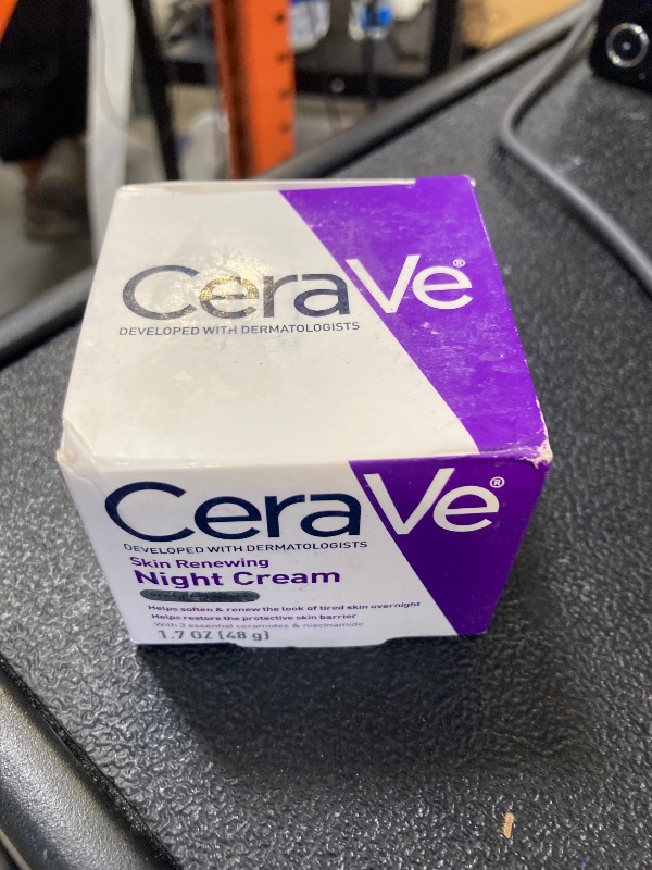 Photo 1 of CeraVe Skin Renewing Night Cream, Niacinamide, Peptide Complex, and Hyaluronic Acid Moisturizer for Face, 1.7 Ounce, Packaging may Vary