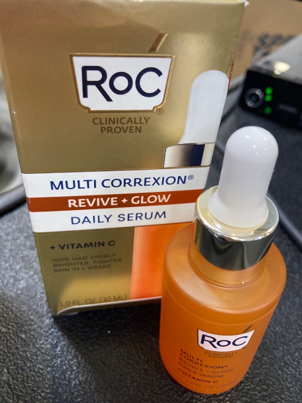 Photo 1 of RoC Multi Correxion Revive + Glow 10% Active Vitamin C Serum for Face, Daily Anti-Aging Wrinkle and Skin Tone Skin Care Treatment, Brightening Serum, 1 Fluid Ounce