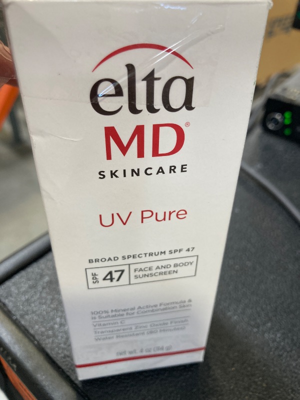 Photo 1 of EltaMD UV Pure Face and Body Sunscreen, SPF 47 Mineral Sunscreen for Kids and Adults, Water Resistant Up to 80 Minutes, Oil Free Zinc Oxide Formula, 4.0 oz