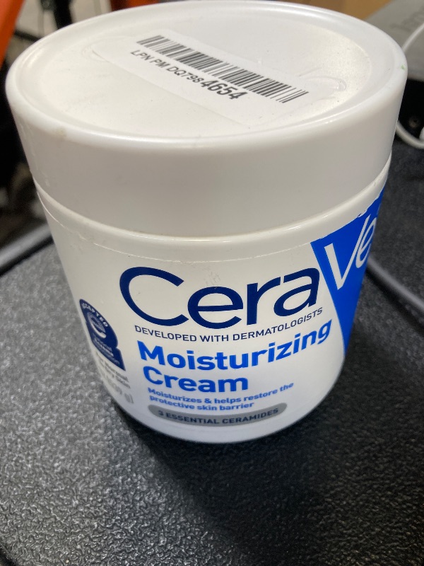 Photo 1 of CeraVe Moisturizing Cream, Body and Face Moisturizer for Dry Skin, Body Cream with Hyaluronic Acid and Ceramides, Daily Moisturizer, Oil-Free, Fragrance Free, Non-Comedogenic, 19 Ounce