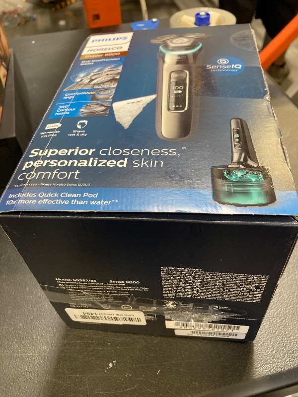 Photo 1 of Philips Norelco Shaver Series 9000, Wet and Dry Electric Shaver, with Lift & Cut Shaving System and SenseIQ Technology, Pop-up Trimmer, Cleaning Pod, Charging Stand and Travel Case, Model S9987/85