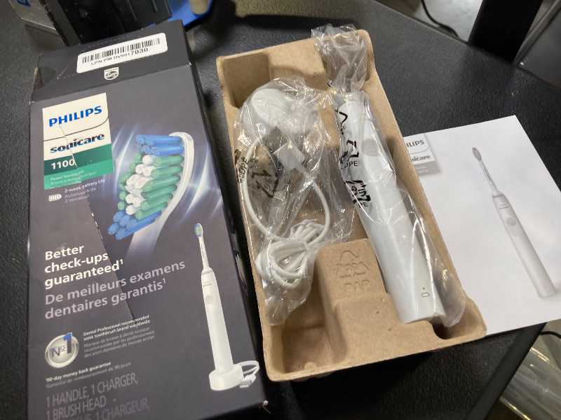 Photo 1 of PHILIPS Sonicare 1100 Power Toothbrush, Rechargeable Electric Toothbrush, White Grey HX3641/02