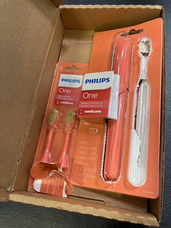 Photo 1 of Philips Sonicare Battery Toothbrush, Brush Head Bundle, Miami Coral, BD1001/AZ