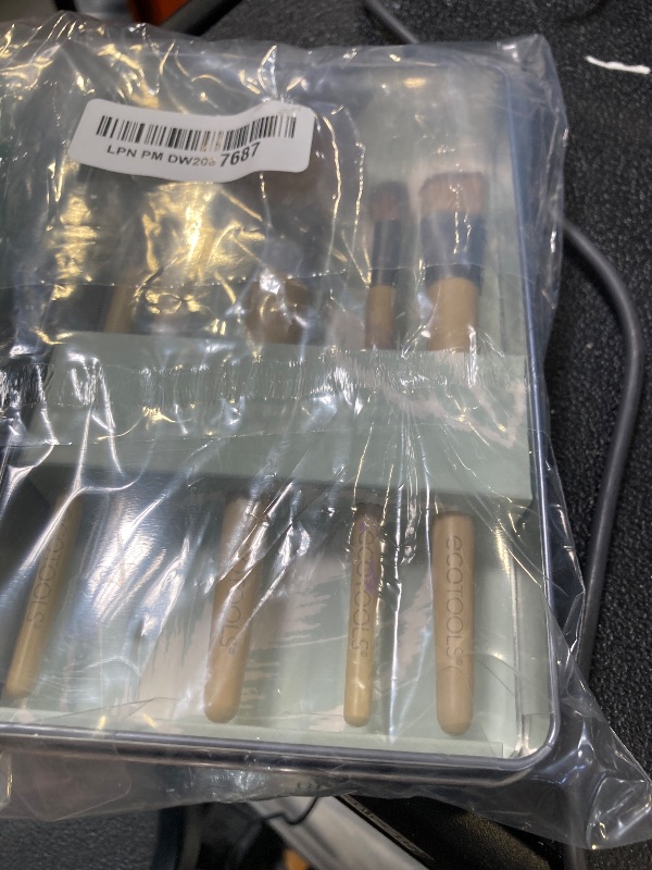 Photo 1 of EcoTools Makeup Brush Set for Eyeshadow, Foundation, Blush, and Concealer with Bonus Storage Case, Start the Day Beautifully, Travel Friendly, 6 Piece Set