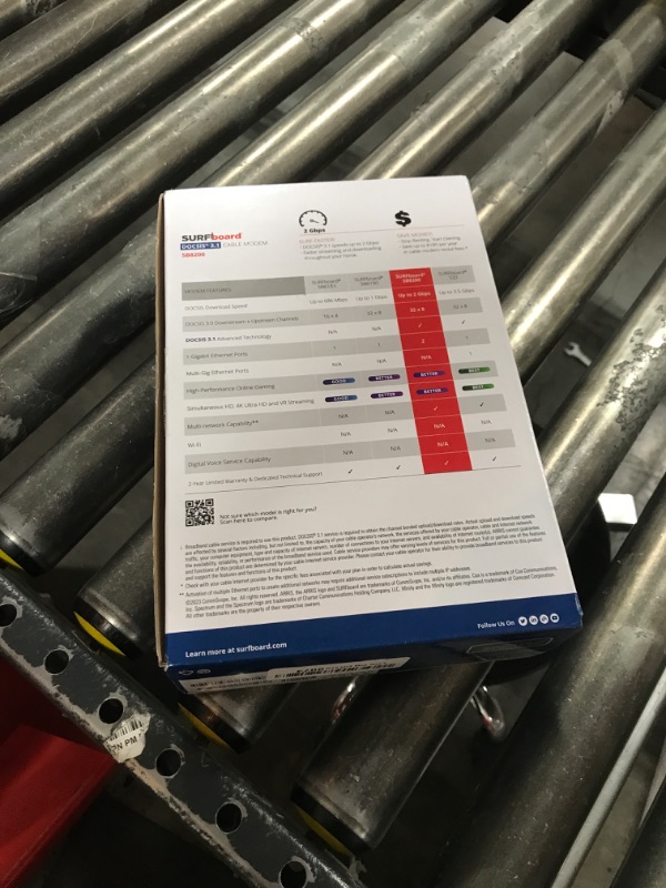 Photo 1 of ARRIS (SB8200) - Cable Modem - Fast DOCSIS 3.1 32x8 Gigabit Cable Modem , Approved for Comcast Xfinity, Cox, Charter Spectrum, & more | 1 Gbps Max Internet Speed, 4 OFDM Channels