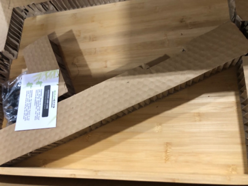 Photo 1 of 30 x 21 in Extra Large Bamboo Cutting Board and Stovetop Cover, Stove Top Cover Chopping Board with Detachable Legs and Juice Groove, Sink Cover Board, for Restaurant Kitchen Countertop