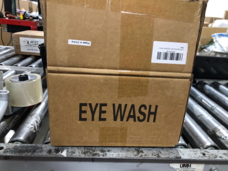 Photo 1 of creahub Eye Wash Station, Portable Wall-Mounted Emergency Eye Wash Station with Eye Wash Sign, Hands-Free Operation Stainless Steel Eye Washing Station (Yellow)