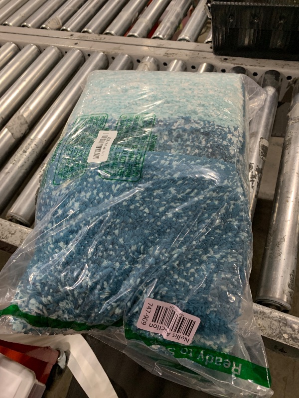 Photo 1 of OLANLY Bathroom Rugs Sets 3 Piece, Soft Absorbent Microfiber Bath Mats and U-Shaped Contour Toilet Rug, Plush Shaggy Bath Mat Set for Bathroom (47"x20"+24"x16"+24"x20", Peacock Blue)