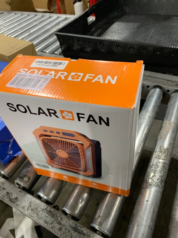 Photo 1 of 26800mAh Solar Battery Camping Fan, 3 Speeds Portable Fan with 18W Detachable Solar Panel, Rechargeable Desk Fan with LED Light & Timing Function, Outdoor Hurricane Tent Power Bank for Home Office