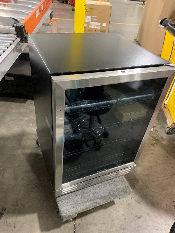 Photo 1 of 24 Inch Under Counter Beverage Fridge -Max 164Cans Capacity Drink cooler,Wide 24''Perfectly for Built in Space, Adjustable shelves for any size beverage/beer/soda Transparent door Refrigerator