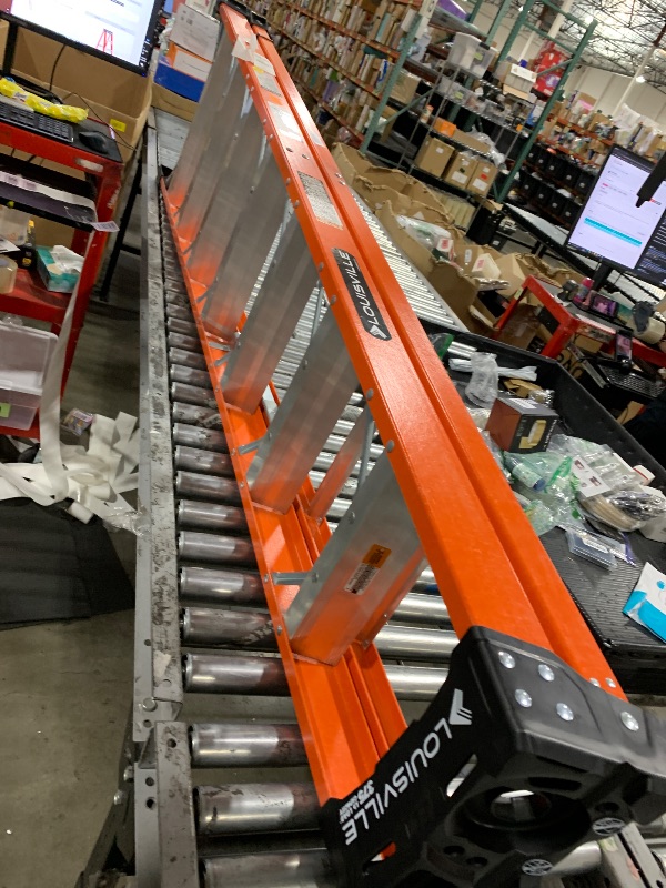 Photo 1 of Louisville Ladder 8-Foot Fiberglass Step Ladder, 375-Pound Load Capacity, Type IAA, FS1408HD