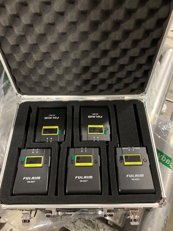 Photo 1 of FULAIM WM500 UHF Wireless Lavalier Microphone System, 16-Channel Lavalier Lapel Mic with Rechargeable Transmitter and Receiver for Recording YouTube, Interview, Vlogging, Conference - 4 X Transmitters