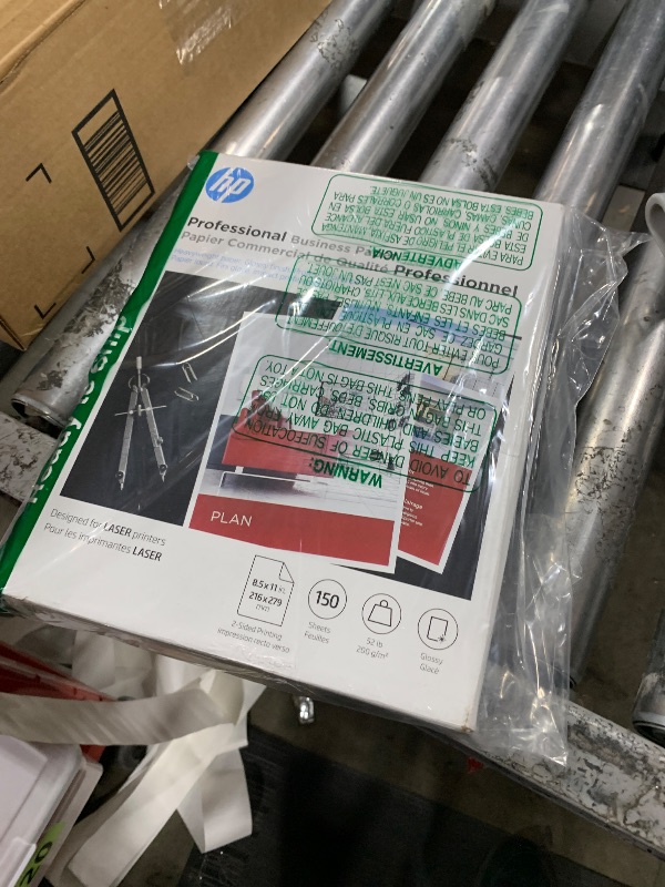 Photo 1 of HP Professional Business Paper, Glossy, 8.5x11 in, 52 lb, 150 sheets, works with laser printers (4WN10A),White