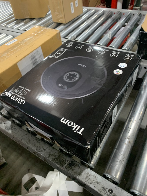 Photo 1 of Tikom Robot Vacuum and Mop Combo, 5000Pa Robotic Vacuum Cleaner, 150 Min Max, App & Remote Control, Idear for Hard Floor, Carpet, Pet Hair, Self-Charge(G8000 Max)