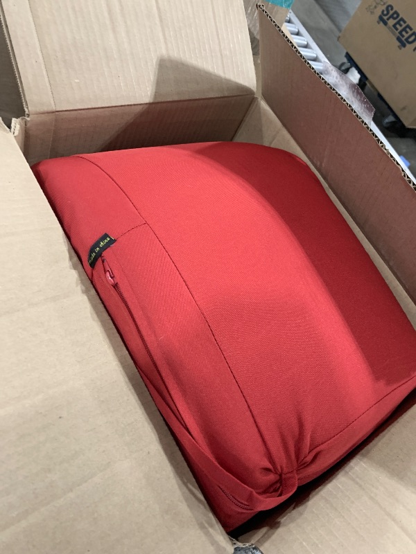 Photo 1 of idee-home Outdoor Cushions for Patio Furniture, Outdoor Seat Cushion, Waterproof Hampton Bay Deep Seat Replacement Couch Chair Cushions for Garden Lawn Backyard Deck, 26.5 x 26.5 Red