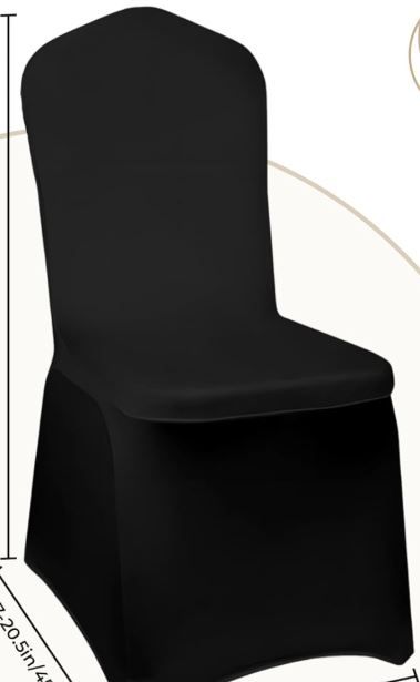 Photo 1 of SINGLE SET Black Polyester Spandex Chair Covers - Stretch Slipcovers for Wedding, Party, Dining, Banquet