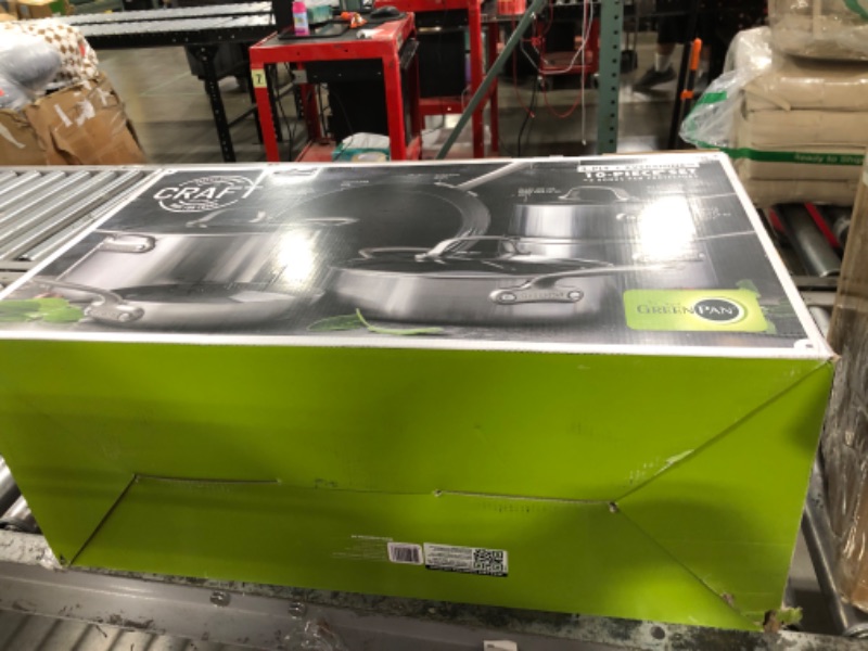 Photo 1 of GreenPan Craft Steel 10-Piece Cookware Set with Bonus Pan Protectors, Silver