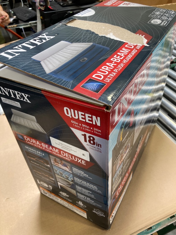 Photo 1 of Intex 18" Pillow Top Air Mattress with Electric Pump and Headboard - Queen Size