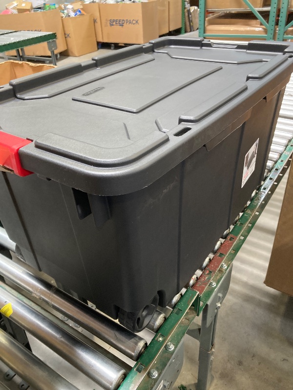 Photo 1 of Sterilite 40 Gallon Wheeled Plastic Storage Tote, Black