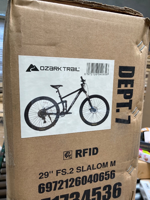 Photo 1 of FACTORY SEAL---Ozark Trail FS.2 Slalom Full Suspension Mountain Bike, 29" Wheels, Medium Frame, Fits Riders 5'6" - 5'9", Off-White, Adult