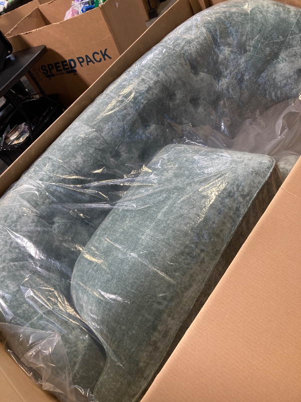 Photo 1 of The Pioneer Woman PW3436211066126 Laurel Tufted Sofa, Teal Velvet, 79.53 in, Jade