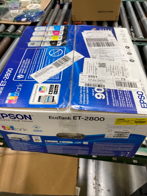 Photo 1 of PAINT IS LOW---Epson EcoTank ET-2800 Wireless Color All-in-One Cartridge-Free Supertank Printer with Scan and Copy â€“ The Ideal Basic Home Printer - White, Medium