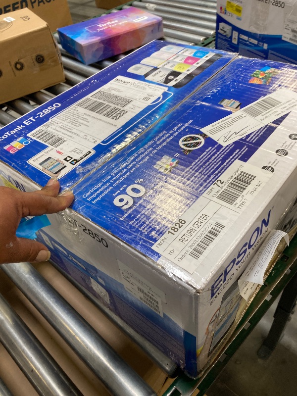 Photo 1 of MISSING INK---Epson EcoTank ET-2850 Wireless Color All-in-One Cartridge-Free Supertank Printer, Copier, Scanner - White