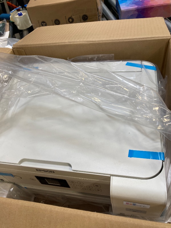 Photo 1 of MISSING INK---Epson EcoTank ET-2850 Wireless Color All-in-One Cartridge-Free Supertank Printer, Copier, Scanner - White