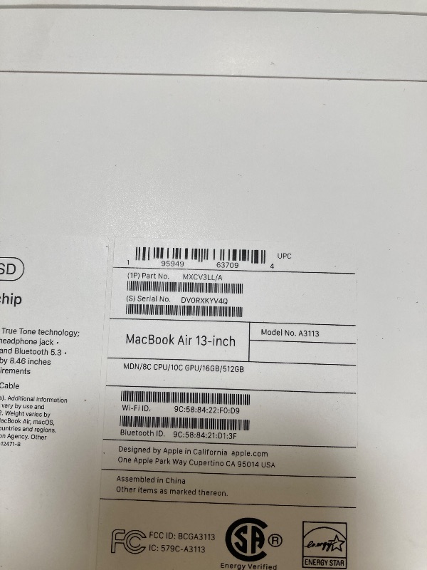 Photo 1 of FACTORY SEAL---Apple 2024 MacBook Air 13-inch Laptop with M3 chip: Built for Apple Intelligence, 13.6-inch Liquid Retina Display, 16GB Unified Memory, 512GB SSD Storage, Backlit Keyboard, Touch ID; Midnight
