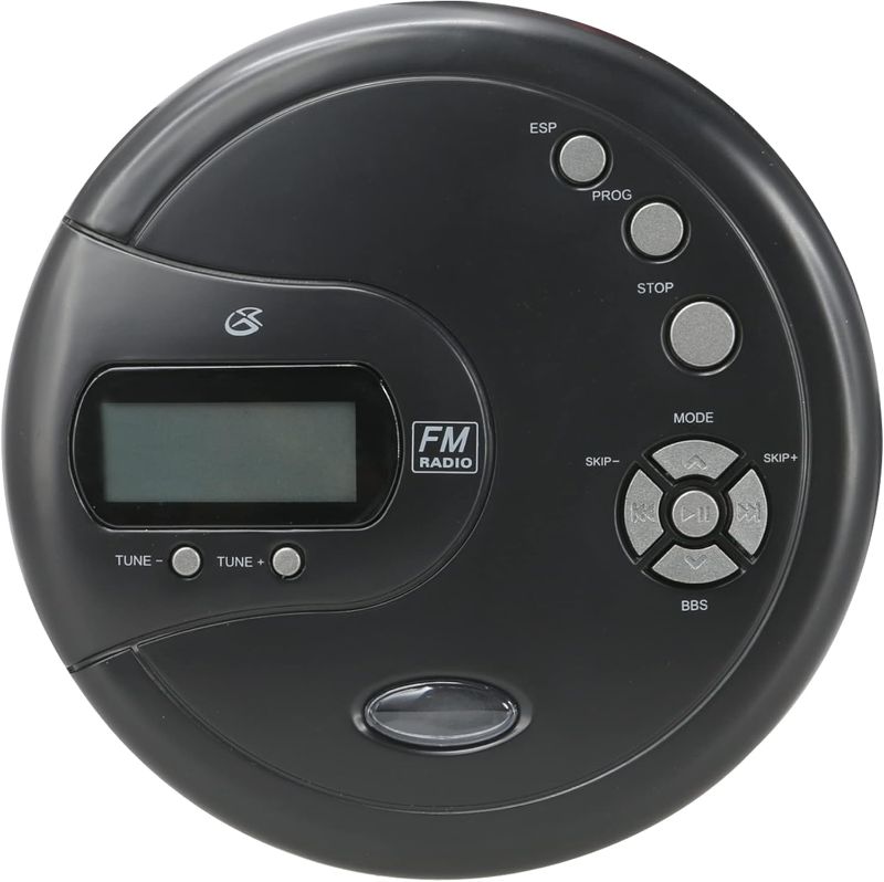 Photo 1 of GPX PC332B Portable CD Player with Anti-Skip Protection, FM Radio and Stereo Earbuds - Black