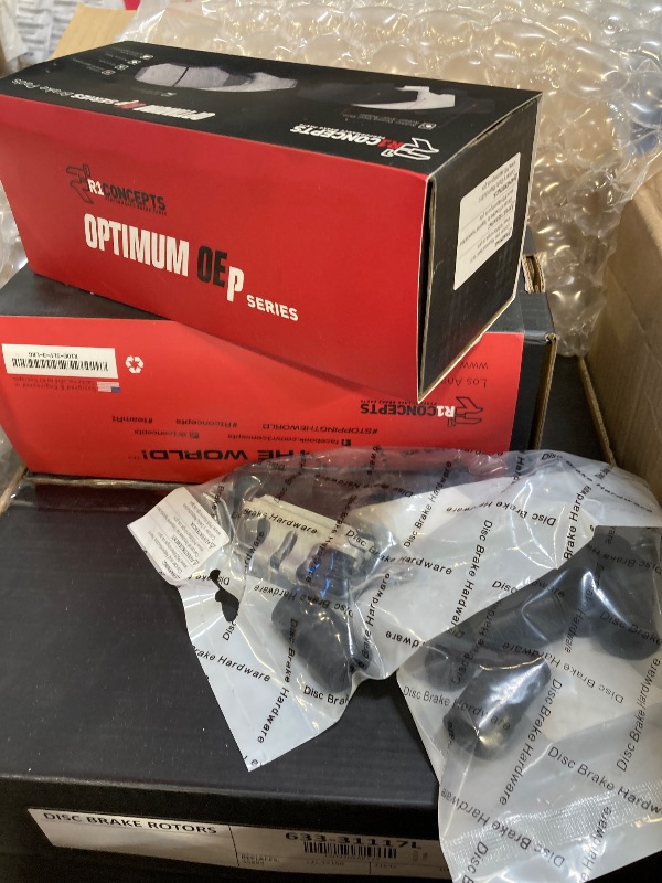 Photo 1 of R1 Concepts Front and Rear Brakes and Rotors| Hardware Included| Front and Rear Optimum OEp Brake Pads and Rotors Kit| Fits 2020-2024 Subaru Legacy, Outback