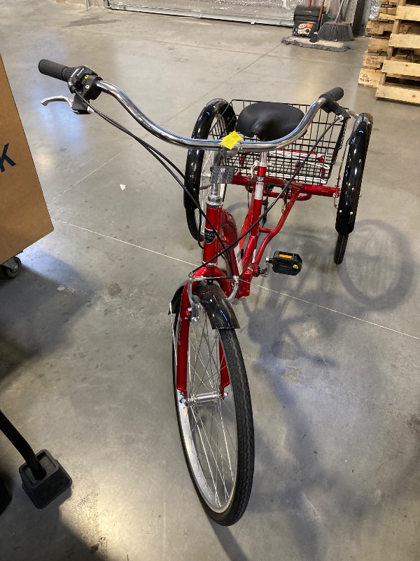 Photo 1 of  Brake need adjustment---26" Kent Bicycles Monterey 7-Speed Folding Unisex Adult Tricycle, Red