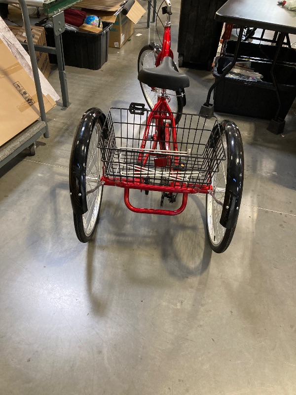 Photo 1 of  Brake need adjustment---26" Kent Bicycles Monterey 7-Speed Folding Unisex Adult Tricycle, Red
