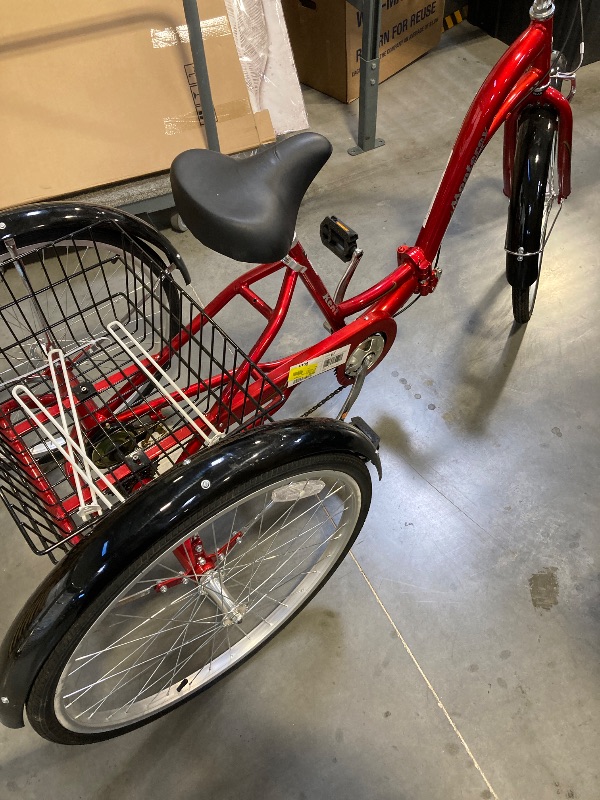 Photo 1 of  Brake need adjustment---26" Kent Bicycles Monterey 7-Speed Folding Unisex Adult Tricycle, Red
