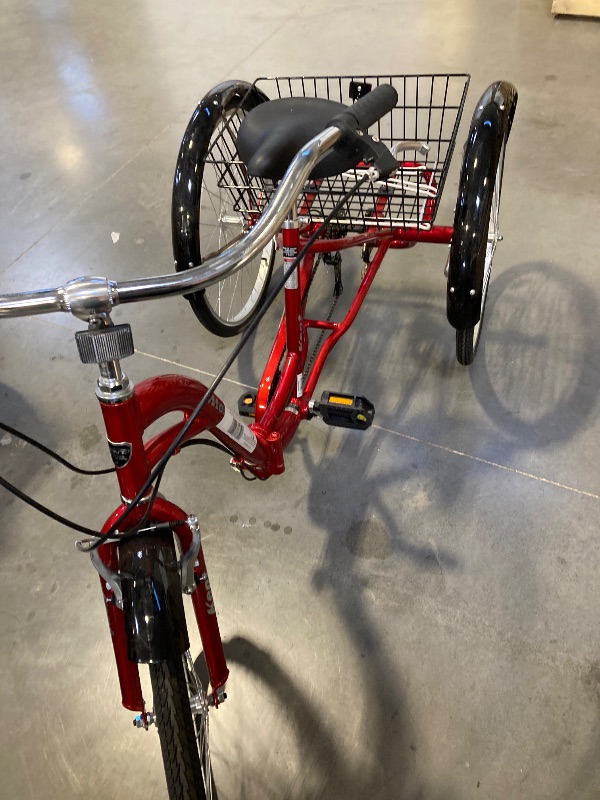 Photo 1 of  Brake need adjustment---26" Kent Bicycles Monterey 7-Speed Folding Unisex Adult Tricycle, Red