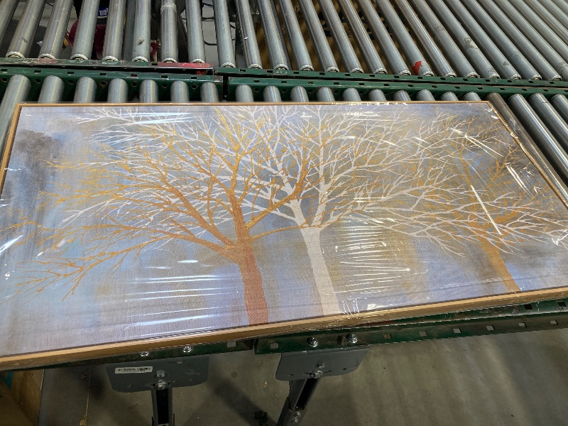 Photo 1 of Canvas Wall Art Abstract Framed Artwork White Birch Trees Painting Wall Decoration Abstract Painting for Home Modern Decor Bedroom Home Office Dining Room Decoration 24"x48"Can be hung directly